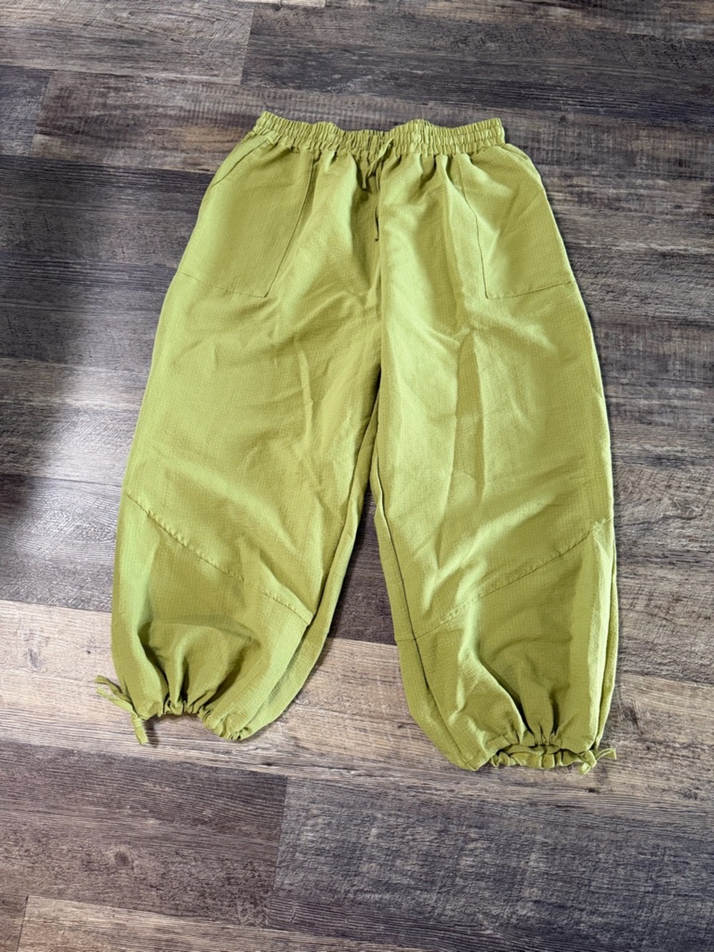 Boho Wide Leg Women’s Elastic Waist Pant Bright Green